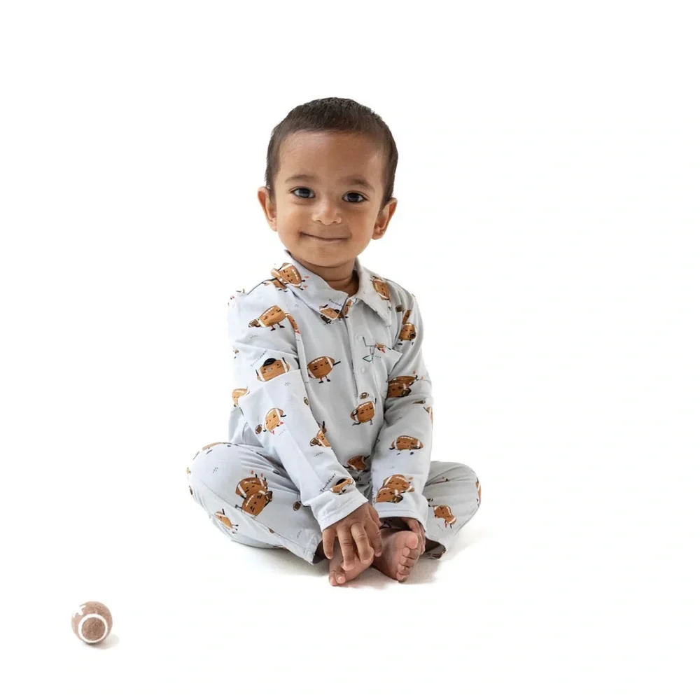 Angel Dear Polo Romper Football 0-3 6-12 18-24 months